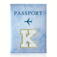 Fashion Initial Letter Passport Holder Stylish Travel Wallet Cover with Alphabet Pattern – Design K