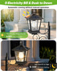 2-in-1 Solar Planter Light Outdoor - Metal Lamp Post & Wall Sconce with Planter Box - IP65 Waterproof LED Lantern for Garden, Patio & Porch - Warm White (Small)