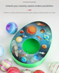Easter Egg Decorating Kit Electric DIY Planet and Galaxy Painting Machine with 8 Markers and 3 Toy Eggs Space Set