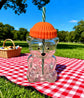 Creative Bear Shape Glass Water Bottle with Straw Cute Cartoon Coffee Cup and Cold Drink Tumbler – Orange Hat Bear Edition