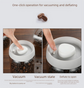 1200ml Large Vacuum Sealed Glass Canister - One-Press Airtight Food Storage Jar - High Borosilicate Coffee Bean Container & Pantry Organiser (White Lid)