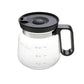 16oz Novelty Glass Coffee Carafe Mug - Heat Resistant Borosilicate Cup with Handle & Splash-Proof Lid - Personal Mini Pot for Tea, Latte & Office Desk (Clear/Black)