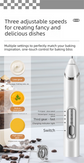 Rechargeable Electric Milk Frother Handheld - 3 Speed Adjustable Foam Maker with 2 Stainless Steel Whisks - Portable Coffee Mixer & Egg Beater for Flat Whites, Lattes & Baking (Black)