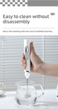Rechargeable Electric Milk Frother Handheld - 3 Speed Adjustable Foam Maker with 2 Stainless Steel Whisks - Portable Coffee Mixer & Egg Beater for Flat Whites, Lattes & Baking (Black)