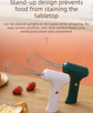 Cordless Electric Hand Mixer - Rechargeable 3-Speed Egg Beater & Cream Whisk - Lightweight Self-Standing Design for Baking, Cake & Batter (White)