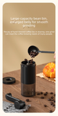 Manual Hand-Crank Coffee Grinder Precision Burr Mill with Adjustable Settings and Cleaning Brush MDJ-09 Matte White