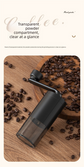 Manual Hand-Crank Coffee Grinder Precision Burr Mill with Adjustable Settings and Cleaning Brush MDJ-09 Matte White