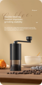MDJ-22 Manual Hand-Crank Coffee Grinder Precision Burr Mill with Adjustable Settings – New Value Edition Matte Black