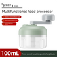Manual Mini Garlic Chopper & Food Processor 100ml Portable 3-Speed Hand-Crank Mincer – Green Edition