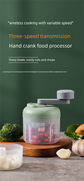 Manual Garlic Chopper & Food Processor 250ml Portable 3-Speed Hand-Crank Mincer – Green Large Capacity Edition