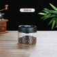 500ml Vacuum Sealed Glass Coffee Canister - One-Press Airtight Food Storage Jar - Moisture-Proof High Borosilicate Container for Beans & Tea (Black Lid)
