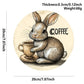 3 PCS Easter Wooden Hanging Signs Round Wall Decor Bunny and Egg Designs 20cm Front Door Plaque
