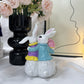 Easter Bunny & Carrot Figurine Set – Cute Rabbit Couple Indoor Home Decoration Resin Craft Ornaments