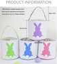 Personalised Easter Bunny Basket Hand-Embroidered Canvas Tote – Soft Green Bunny Ear Candy Bag & Storage Bucket