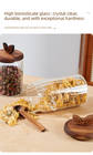 800ml Premium Borosilicate Glass Storage Jar with Acacia Wood Lid & Integrated Spoon – Airtight Moisture-Proof Kitchen Canister for Tea, Coffee, and Spices