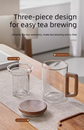 400ml Borosilicate Glass Tea Mug with Infuser and Walnut Wood Handle Clear Loose Leaf Teacup for Home Office