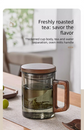 400ml Borosilicate Glass Tea Mug with Infuser and Walnut Wood Handle Clear Loose Leaf Teacup for Home Office