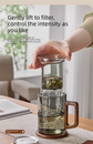 400ml Borosilicate Glass Tea Mug with Infuser and Walnut Wood Handle Clear Loose Leaf Teacup for Home Office