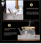 1000ml Heat Resistant Glass Teapot with Bamboo Handle and Glass Infuser Loose Leaf Tea Maker for Home