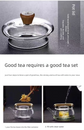 1000ml Heat Resistant Glass Teapot with Bamboo Handle and Glass Infuser Loose Leaf Tea Maker for Home