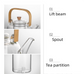 1500ml Heat Resistant Glass Teapot with Bamboo Handle and Glass Infuser Loose Leaf Tea Maker for Home