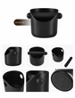 Compact Flat Mouth Espresso Knock Box Coffee Grounds Waste Bin with Anti-Slip Base and Rubber Bar for Home Coffee Stations
