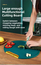 35X35CM Thickened Circular Standable Cutting Board - Food-Grade Double-Sided Kitchen Board with Space-Saving Vertical Storage