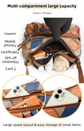 Lightweight Contrast Color Patchwork Shoulder Bag - Multi-Zipper Large Capacity PU Leather Satchel for Women(Style 2)