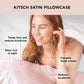 1-Pair Black Luxury Satin Silk Pillowcase for Hair and Skin - Smooth Cooling Pillow Cover with Envelope Closure - Queen (20x30")