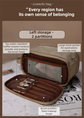 Khaki Premium TPU Leather Dual-Zipper Cosmetic Bag with 3 Dry & Wet Separation Zone - Large Capacity Travel Toiletries Organizer