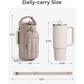 Pink Nylon Quilted Insulated Water Bottle Bag for 18-64oz Flask - Lightweight Sports & Travel Puffer Shockproof Protective Pouch