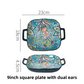 9-Inch Underglaze Ceramic Square Serving Plate with Dual Handles (Glandot Style) - Microwave and Oven Safe Pasta & Fruit Tray