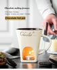 Coffee European Style Ceramic Chocolate & Cheese Melter Set - 200ml Mini Melting Mug & Fork