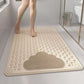 Khaki Eco-Friendly Bath Mat with Massage Points - Anti-Slip Suction Cup Safety Bathroom Rug (L Size 86.5X53x2 CM)