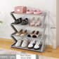 Grey Stable Z-Shaped 4-Tier Shoe Rack(51x45CM) - Waterproof Cloth & Sturdy Steel Pipe, Easy Assembly & Space Saving for Dormitory & Small Apartments