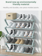 Grey Stable Z-Shaped 4-Tier Shoe Rack(51x45CM) - Waterproof Cloth & Sturdy Steel Pipe, Easy Assembly & Space Saving for Dormitory & Small Apartments