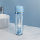Blue Portable 2-in-1 Travel Toothbrush/Toothpaste Organizer & Mouthwash Cup - Lightweight and Durable Crystal Clear PC Material