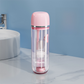 Pink Portable 2-in-1 Travel Toothbrush/Toothpaste Organizer & Mouthwash Cup - Lightweight and Durable Crystal Clear PC Material