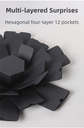 Black Hexagon 4-Layer 12-Pocket Explosion Gift Box(DIY) - Creative Handmade Photo Album & Scrapbook for Anniversaries & Birthdays