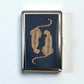 Retro Metal Card Cash & Cigarette Case with Fixed Clip - Leopard Artistic Slim Wallet (10.3X6X2cm)
