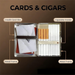 Retro Metal Card Cash & Cigarette Case with Fixed Clip - Leopard Artistic Slim Wallet (10.3X6X2cm)