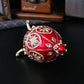 Blue Vintage European Rhinestone Inlaid Embossed Enameled Jewelry Box - Hand-Painted Easter Egg Metal Craft