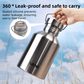 2L Large Capacity Outdoor Sports Adventure Water Bottle - Food-Grade 304 Stainless Steel with Portable Handle & 7cm Wide Mouth