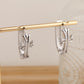 2-Pair Sliver Sparkling Iced Out Rhinestone Cross Hoop Earrings - Punk Elegance Ear Buckle for Women