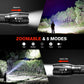 2-Pack High-Powered LED Flashlight with 500m Long Range - Zoomable Focus & Waterproof Tactical Torch - Durable Aluminum Alloy