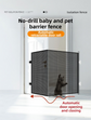 78X130CM Black Retractable Mesh Safety Gate for Pets & Babies - Scratch-Resistant Indoor/Outdoor Security Barrier, No-Drill Installation