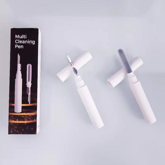 3-in-1 White Bluetooth Earbuds Cleaning Pen (2-Pack) - Soft Brush & Metal Tip for Deep Crevice Cleaning