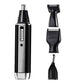 4-in-1 Portable Electric Grooming Kit for Men with Nose / Beard / Body Hair & Hair Clipper Heads - Quiet & USB Rechargeable, Waterproof Stainless Steel Blades
