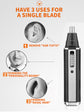 4-in-1 Portable Electric Grooming Kit for Men with Nose / Beard / Body Hair & Hair Clipper Heads - Quiet & USB Rechargeable, Waterproof Stainless Steel Blades