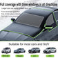 Black-Orange Magnetic Car Windshield Protector with 6 Magnets & 4 Secure Straps and Reflective Safety Strips - Durable Frost & Ice Cover for All-Weather Protection (Sun, Rain, Snow, Dust)